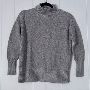 LOFT Light Gray Knit Mockneck Pullover